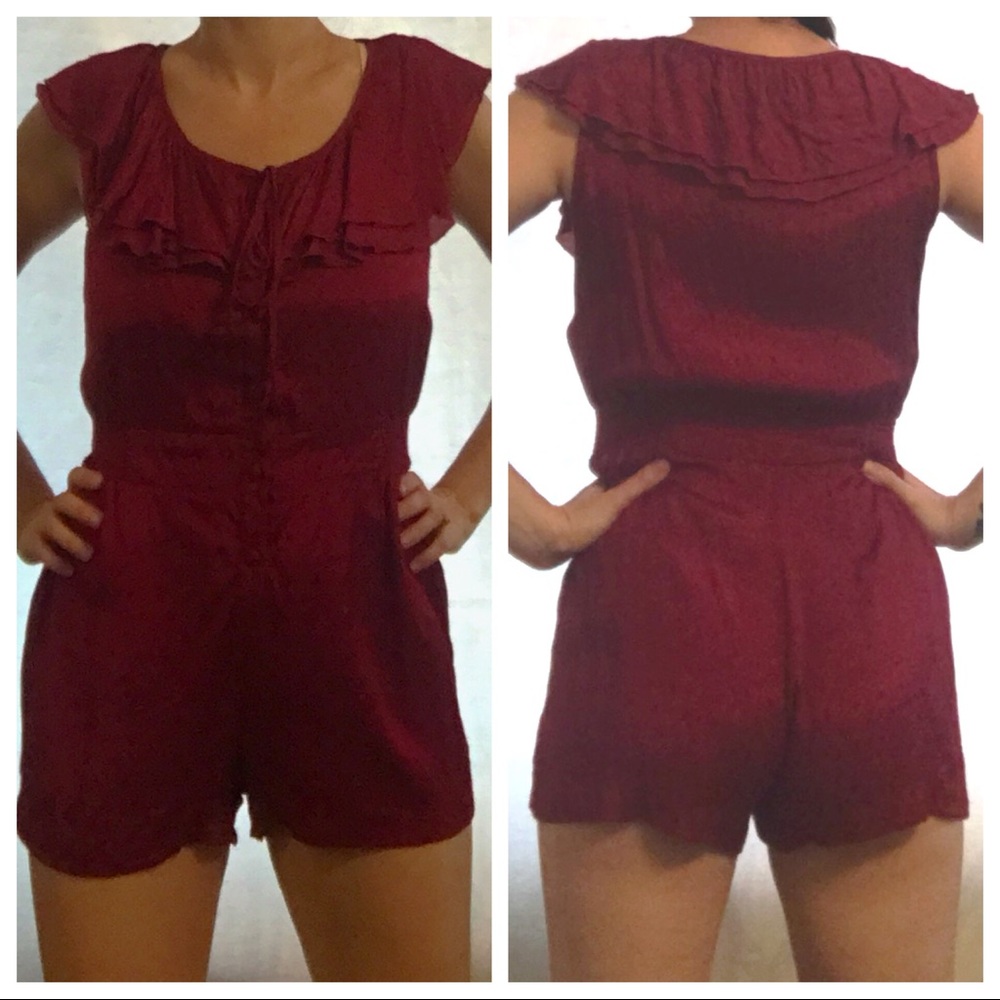Red ruffle romper
